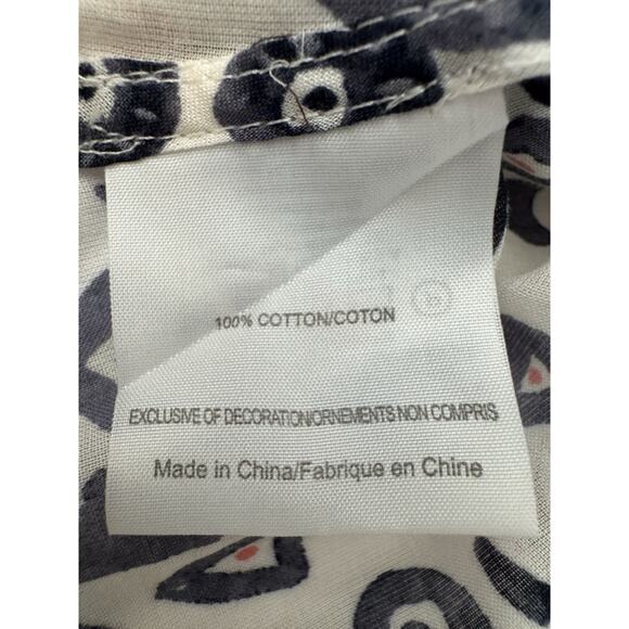 Tory Burch Tunic Blouse 6 Evil Eye Ivory Black Orange Embroidered Sequins Cotton - Picture 13 of 14